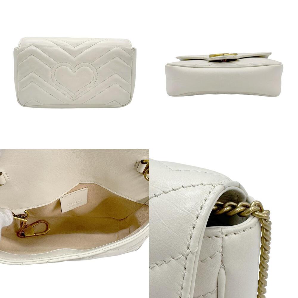 Gucci GG Marmont Leather Shoulder Bag Ivory White - Picture 3 of 5